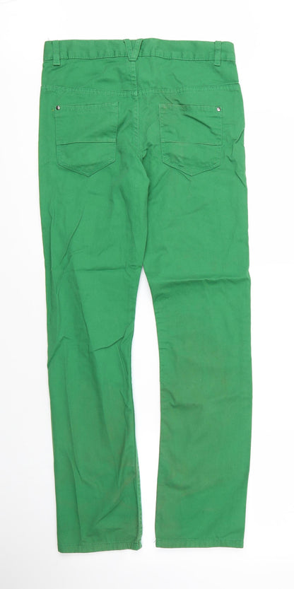 Womens UK Size 30 in C&A Regular Fit Chino Green Trousers