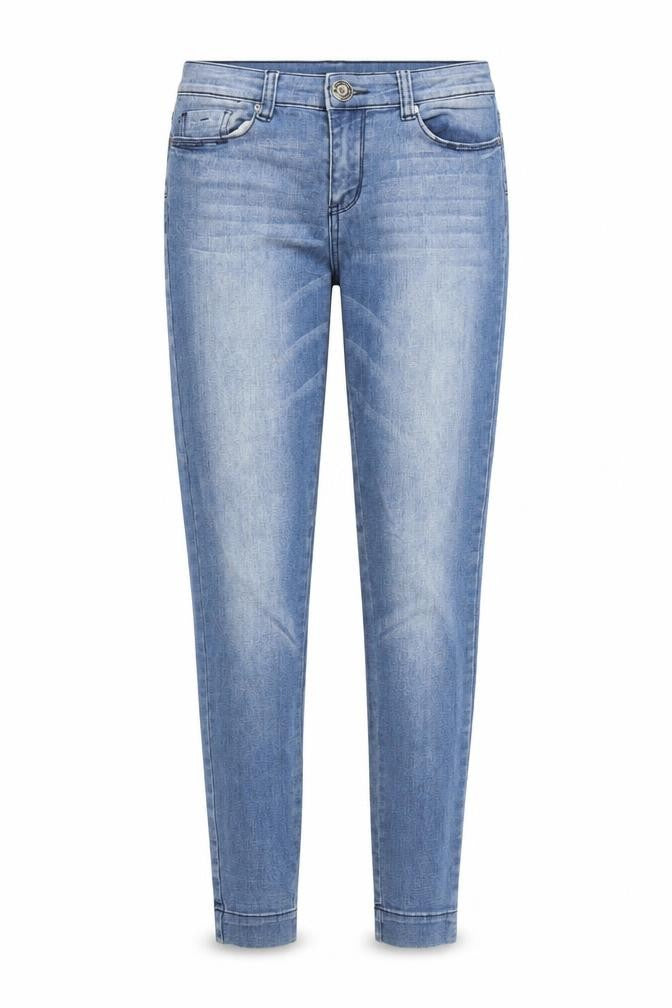 Front view of TALLY WEiJL women’s blue cotton skinny jeans, size UK 10, 30-inch leg regular zip