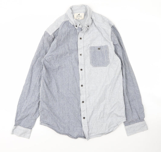 Mens UK Size M Irreverence Blue  Button-Up Long Sleeve Casual Shirt