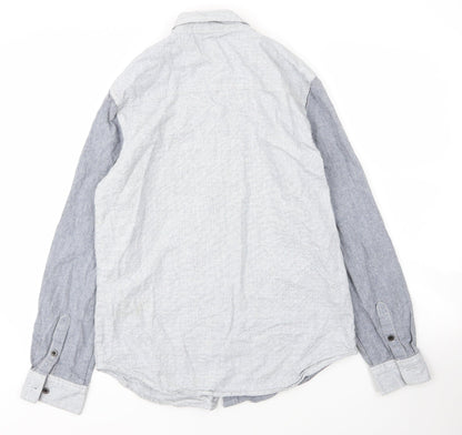 Mens UK Size M Irreverence Blue  Button-Up Long Sleeve Casual Shirt