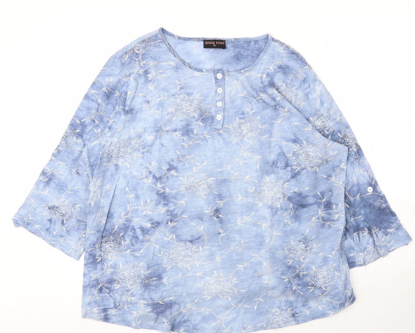 Womens UK Size XL Anna Rose Blue Basic Blouse