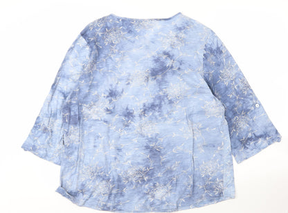 Womens UK Size XL Anna Rose Blue Basic Blouse