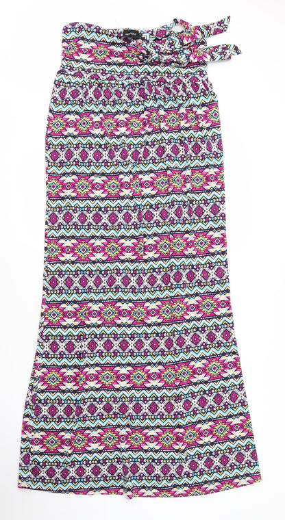 Be You Womens Purple Geometric Polyester Maxi  Size 12  Off the Shoulder