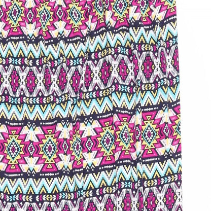 Be You Womens Purple Geometric Polyester Maxi  Size 12  Off the Shoulder