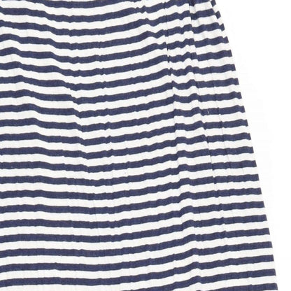 Max Studio Womens Blue Striped Elastane Maxi  Size M  Off the Shoulder