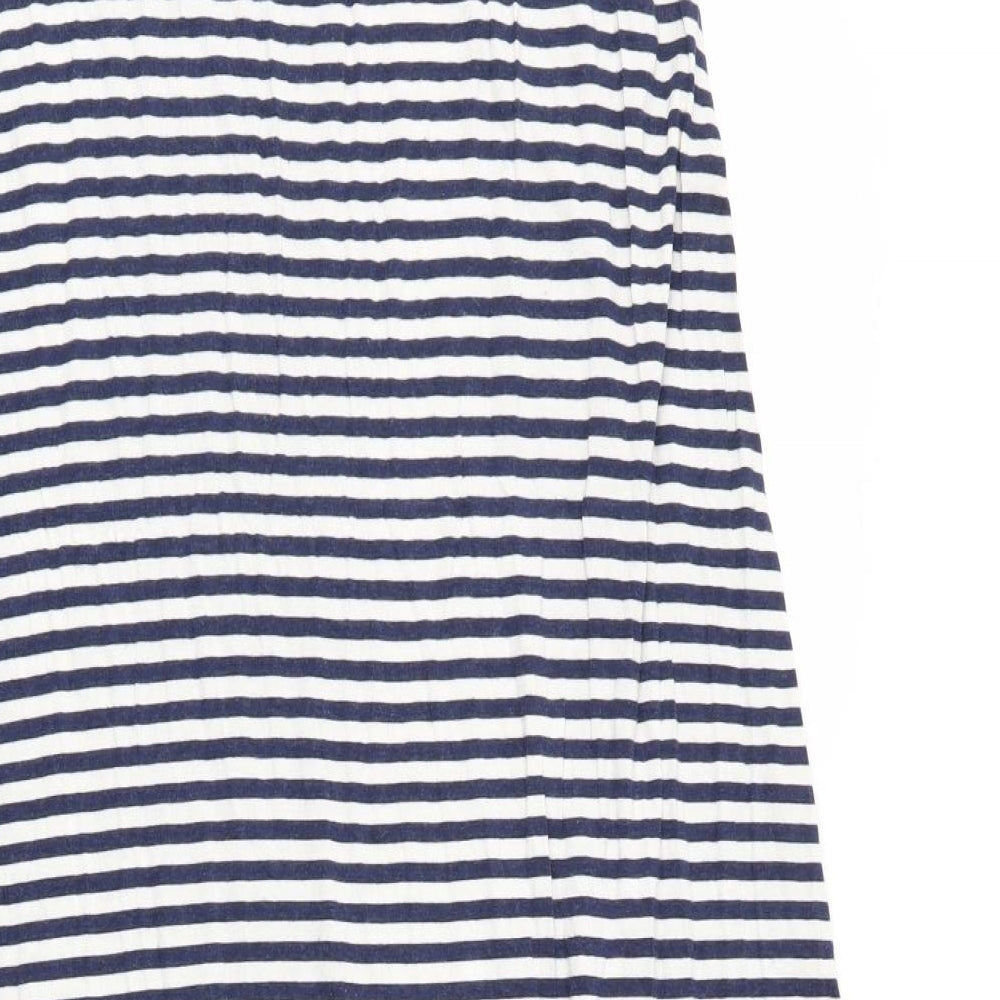 Max Studio Womens Blue Striped Elastane Maxi  Size M  Off the Shoulder