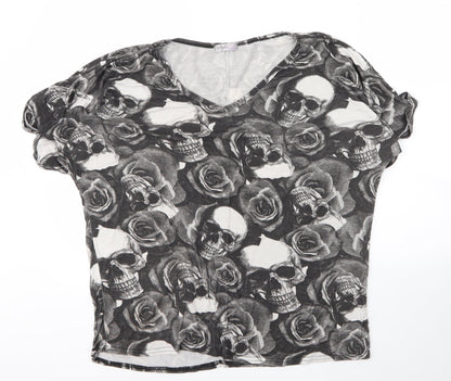 Womens UK Size L Style Plus Grey Basic T-Shirt