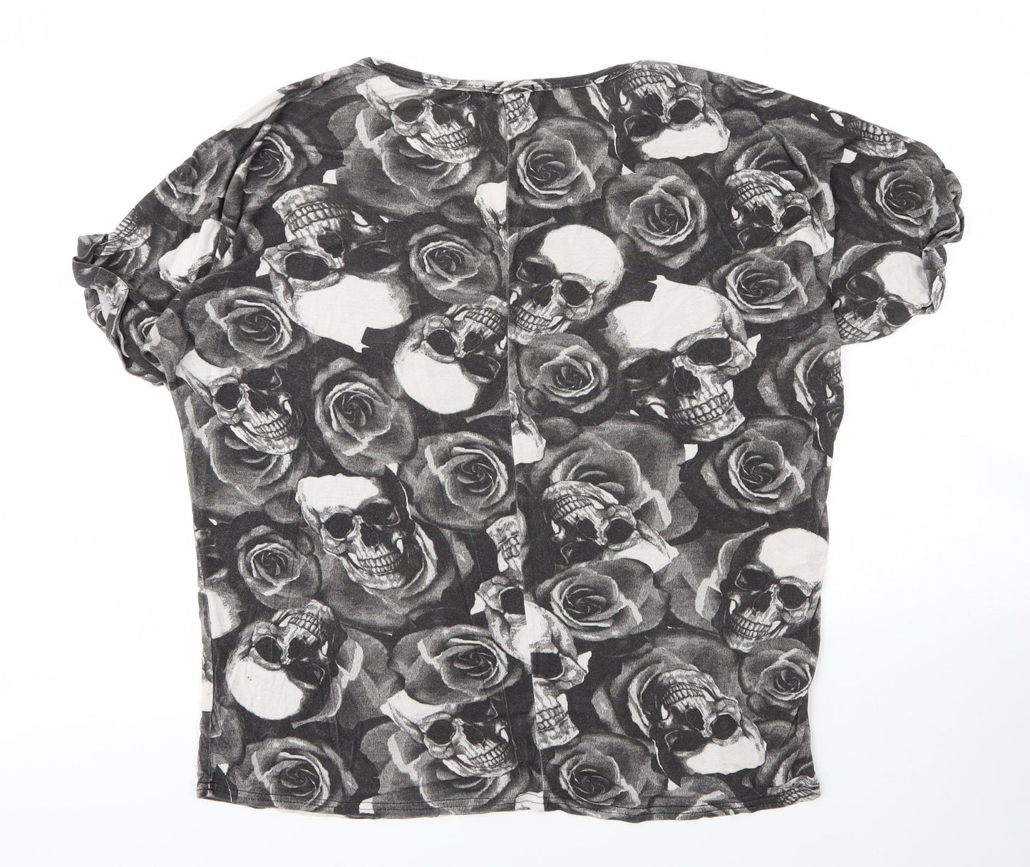 Womens UK Size L Style Plus Grey Basic T-Shirt