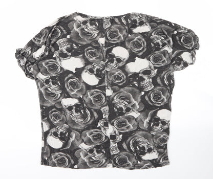 Womens UK Size L Style Plus Grey Basic T-Shirt