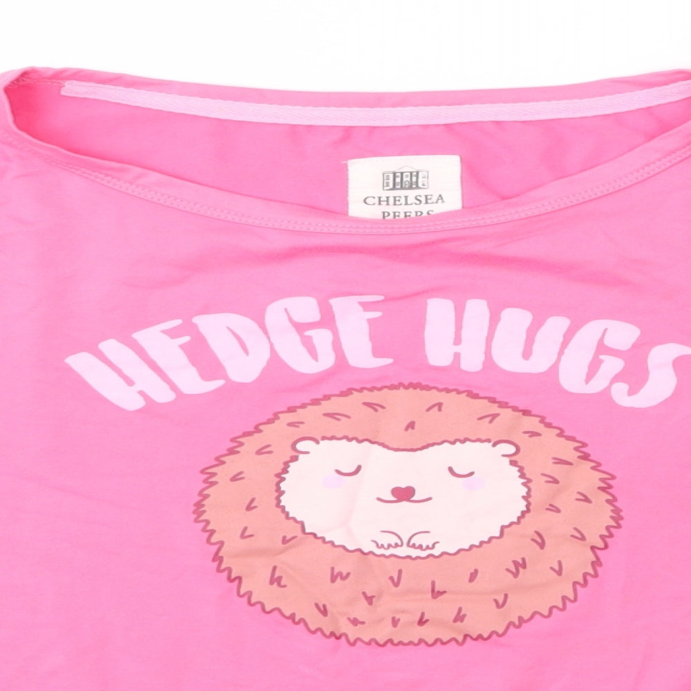 Womens UK Size S Chelsea Peers Pink Basic T-Shirt