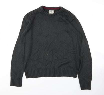 Kensington Mens Green Round Neck  Acrylic Pullover Jumper Size M