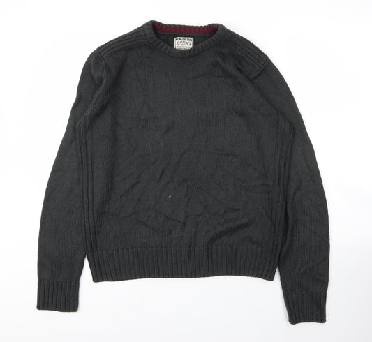 Kensington Mens Green Round Neck  Acrylic Pullover Jumper Size M