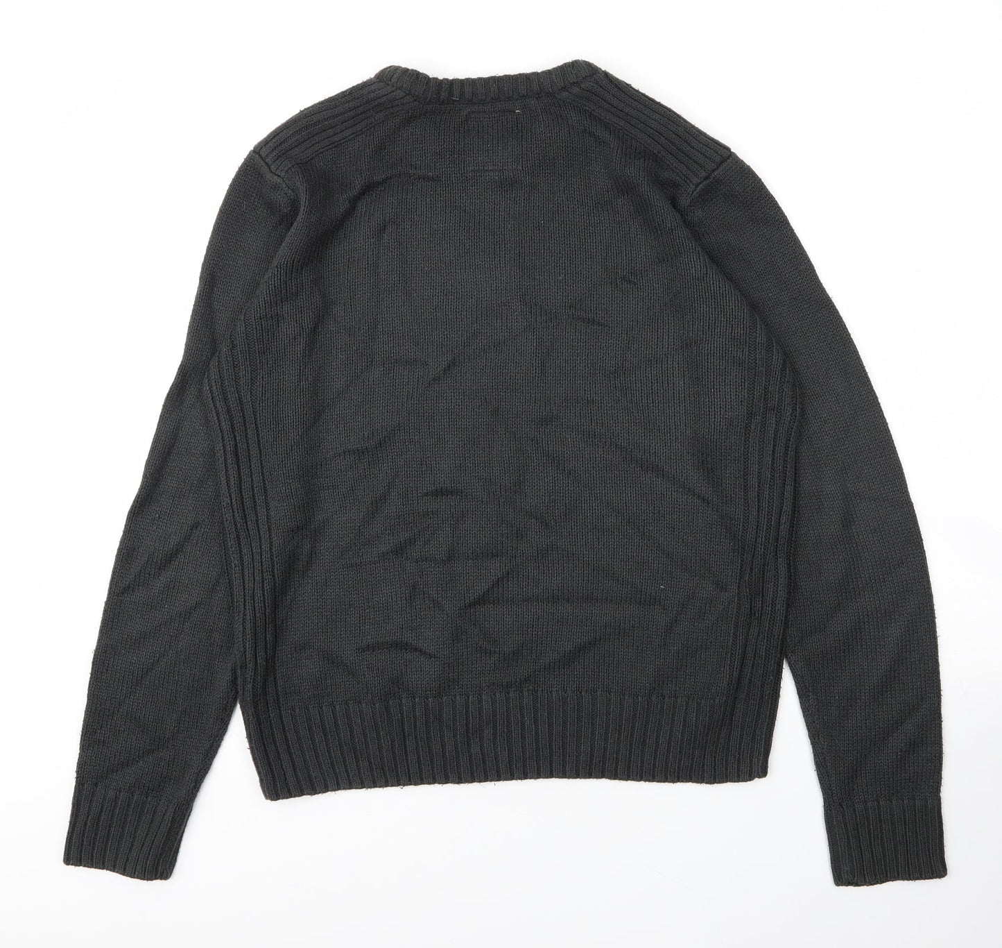 Kensington Mens Green Round Neck  Acrylic Pullover Jumper Size M