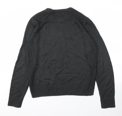 Kensington Mens Green Round Neck  Acrylic Pullover Jumper Size M