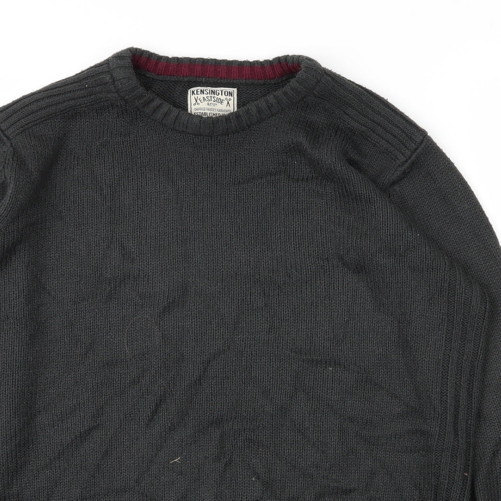 Kensington Mens Green Round Neck  Acrylic Pullover Jumper Size M