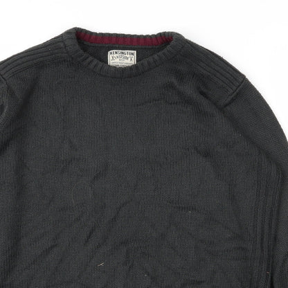 Kensington Mens Green Round Neck  Acrylic Pullover Jumper Size M