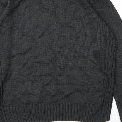 Kensington Mens Green Round Neck  Acrylic Pullover Jumper Size M