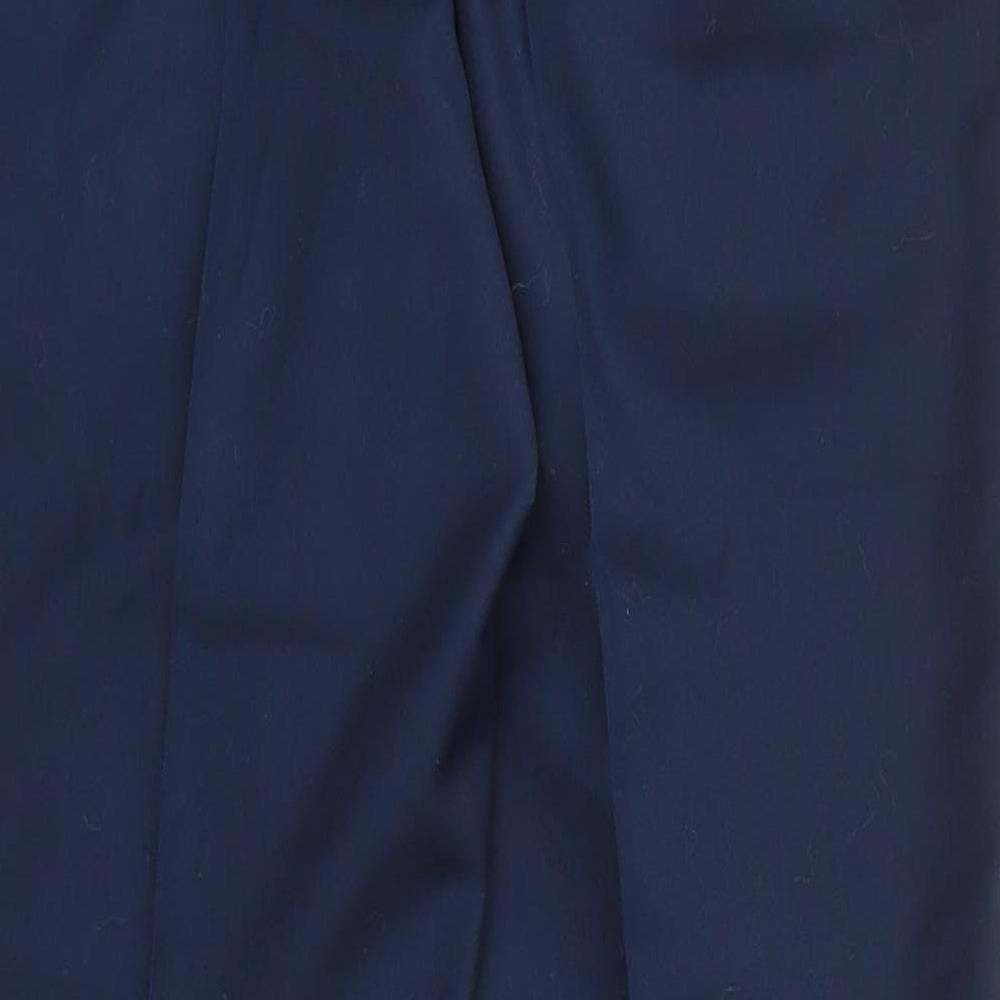 George Mens Blue  Viscose Trousers  Size 35 in L29 in Regular Zip