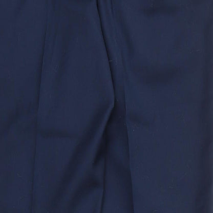 George Mens Blue  Viscose Trousers  Size 35 in L29 in Regular Zip