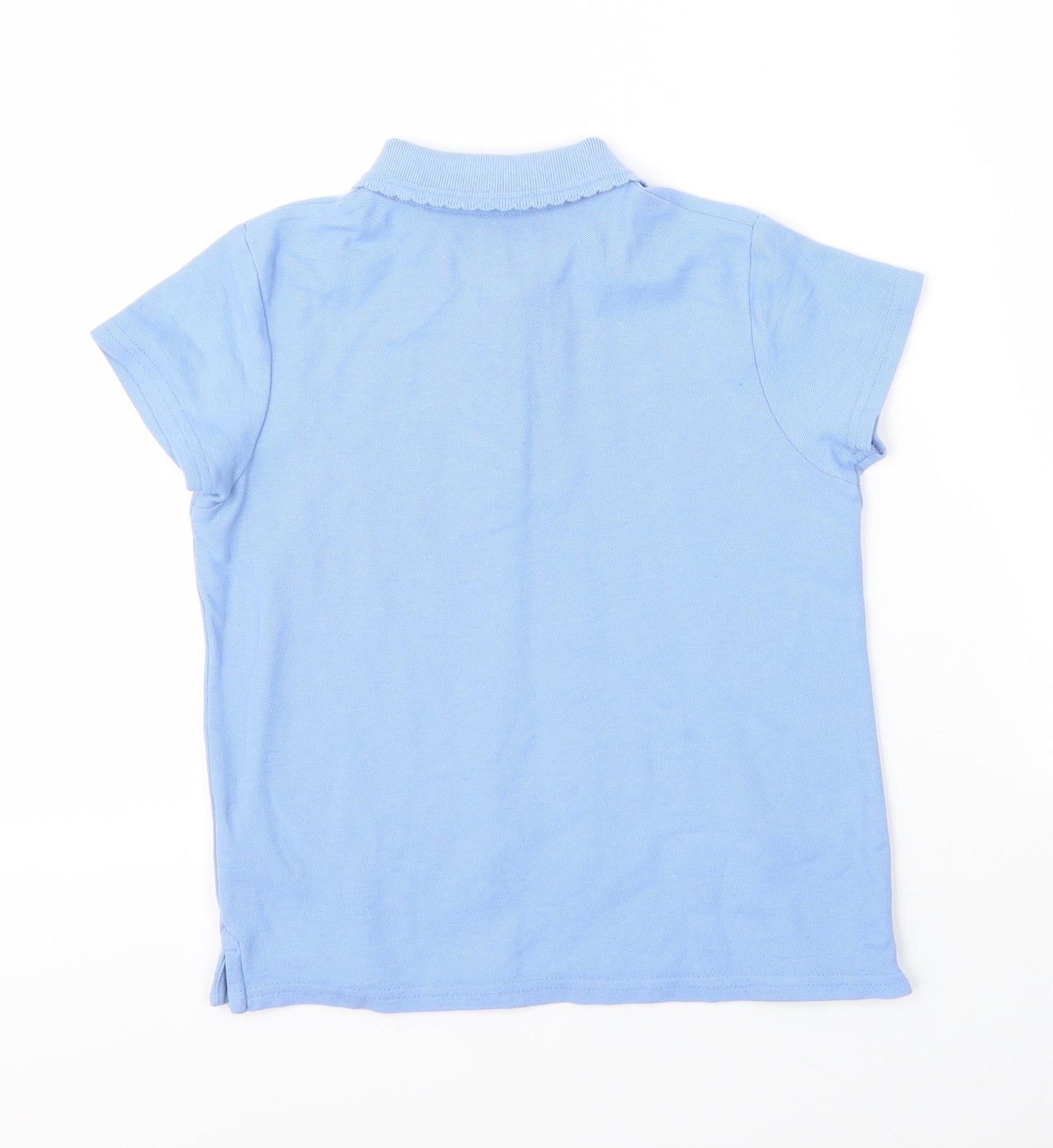 Very Girls Blue  Cotton Basic Polo Size 7 Years Collared Button