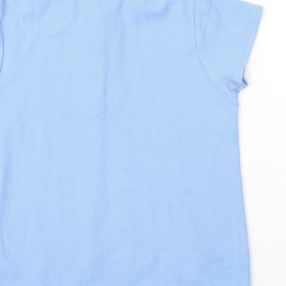 Very Girls Blue  Cotton Basic Polo Size 7 Years Collared Button