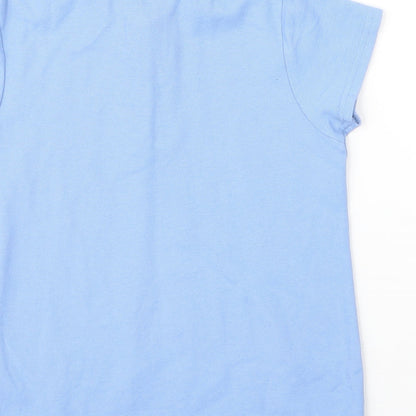 Very Girls Blue  Cotton Basic Polo Size 7 Years Collared Button