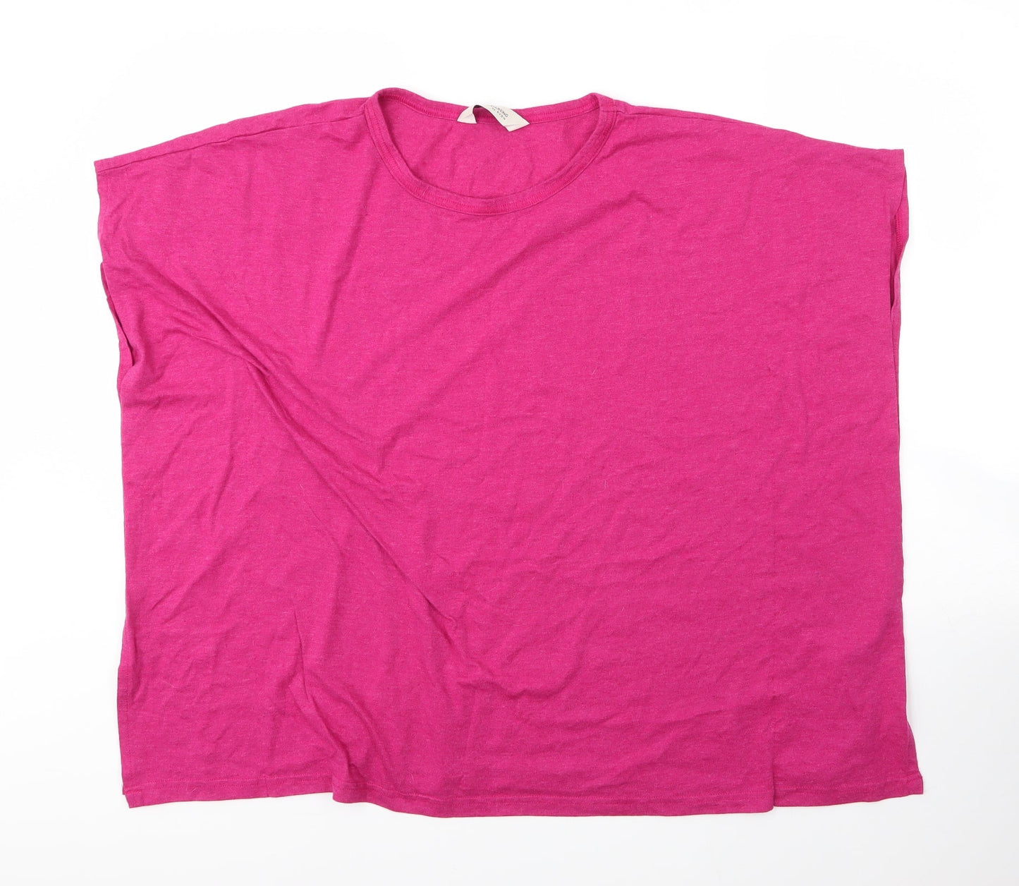 Avon Womens Pink  Cotton Basic T-Shirt Size 14 Round Neck