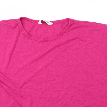 Avon Womens Pink  Cotton Basic T-Shirt Size 14 Round Neck