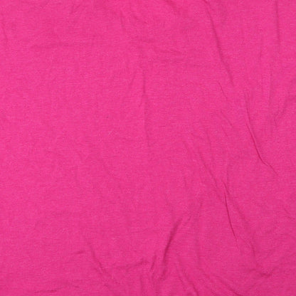 Avon Womens Pink  Cotton Basic T-Shirt Size 14 Round Neck