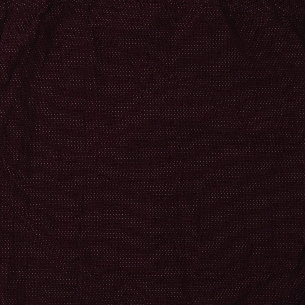 Mens UK Size L Marks and Spencer Red  Button-Up Long Sleeve Casual Shirt
