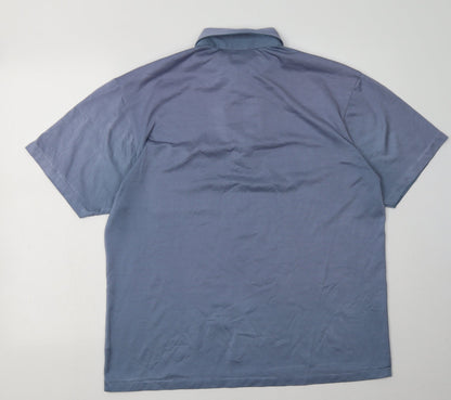 Mens UK Size M canda Blue  Button-Up Short Sleeve Casual Shirt