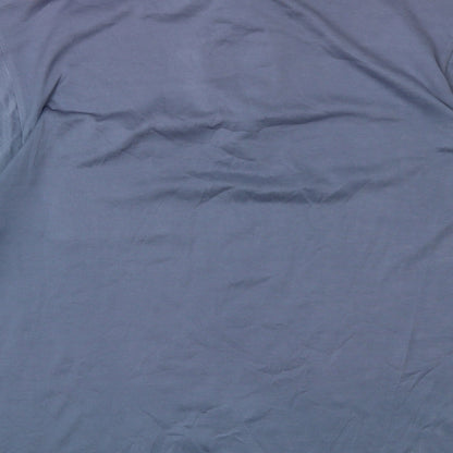 Mens UK Size M canda Blue  Button-Up Short Sleeve Casual Shirt