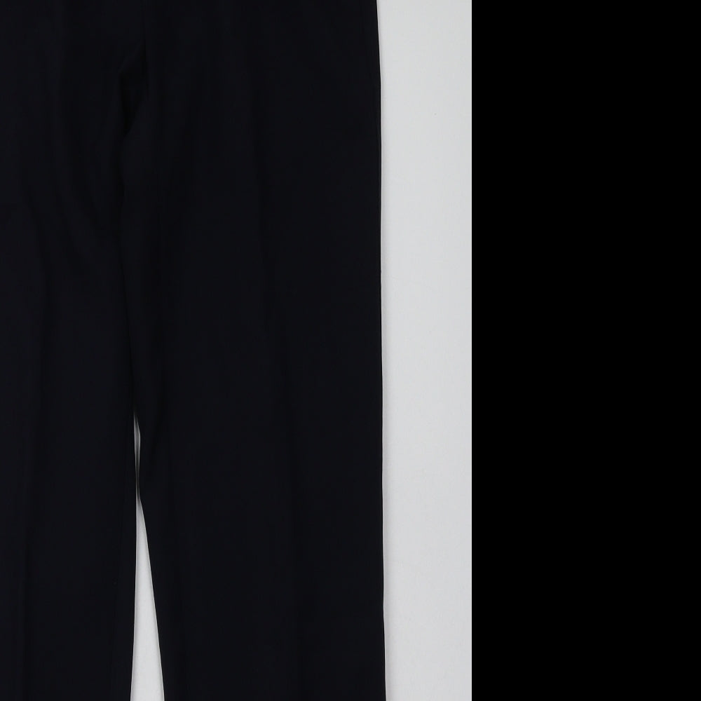 Marks and Spencer Mens Blue  Polyester Capri Trousers Size 28 L31 in Regular Button