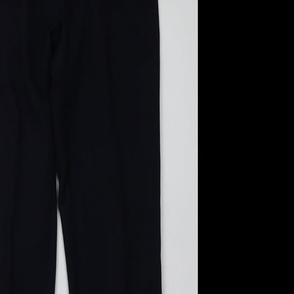 Marks and Spencer Mens Blue  Polyester Capri Trousers Size 28 L31 in Regular Button