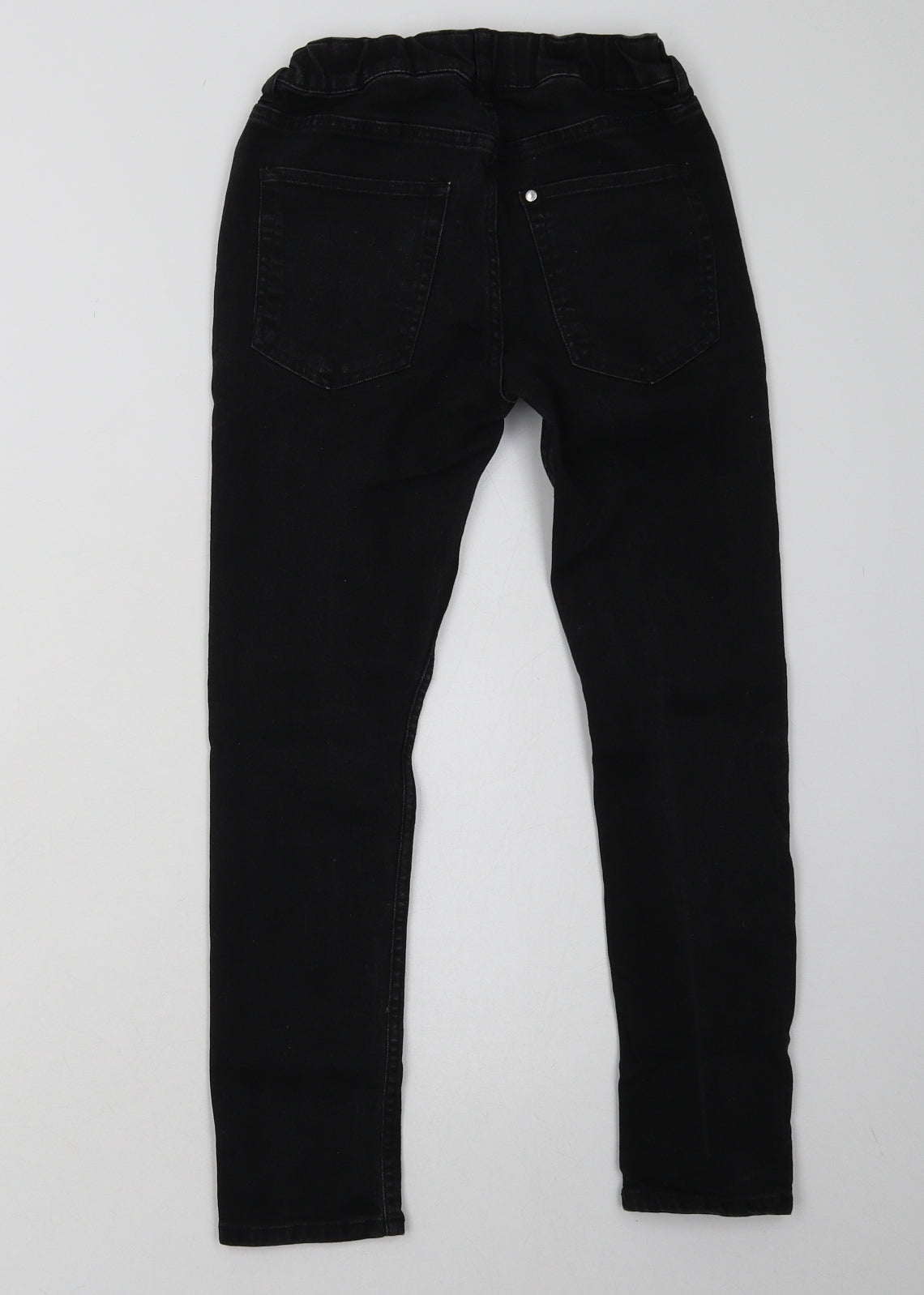 H&M Girls Black  Cotton Straight Jeans Size 9 Years  Regular Button