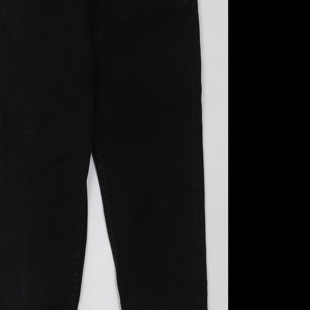 H&M Girls Black  Cotton Straight Jeans Size 9 Years  Regular Button
