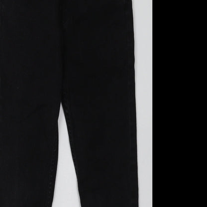 H&M Girls Black  Cotton Straight Jeans Size 9 Years  Regular Button