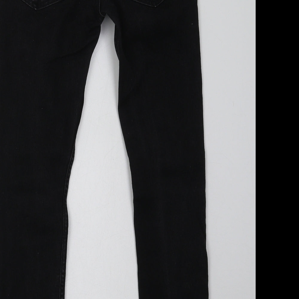 H&M Girls Black  Cotton Straight Jeans Size 9 Years  Regular Button