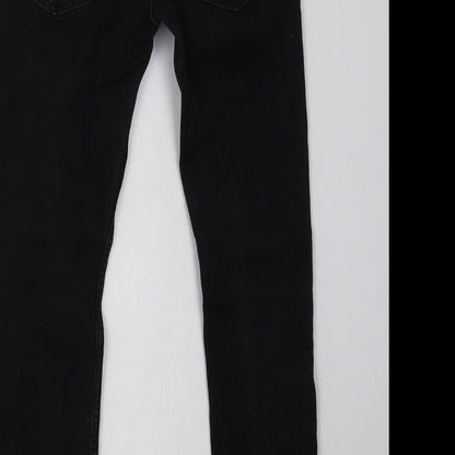 H&M Girls Black  Cotton Straight Jeans Size 9 Years  Regular Button