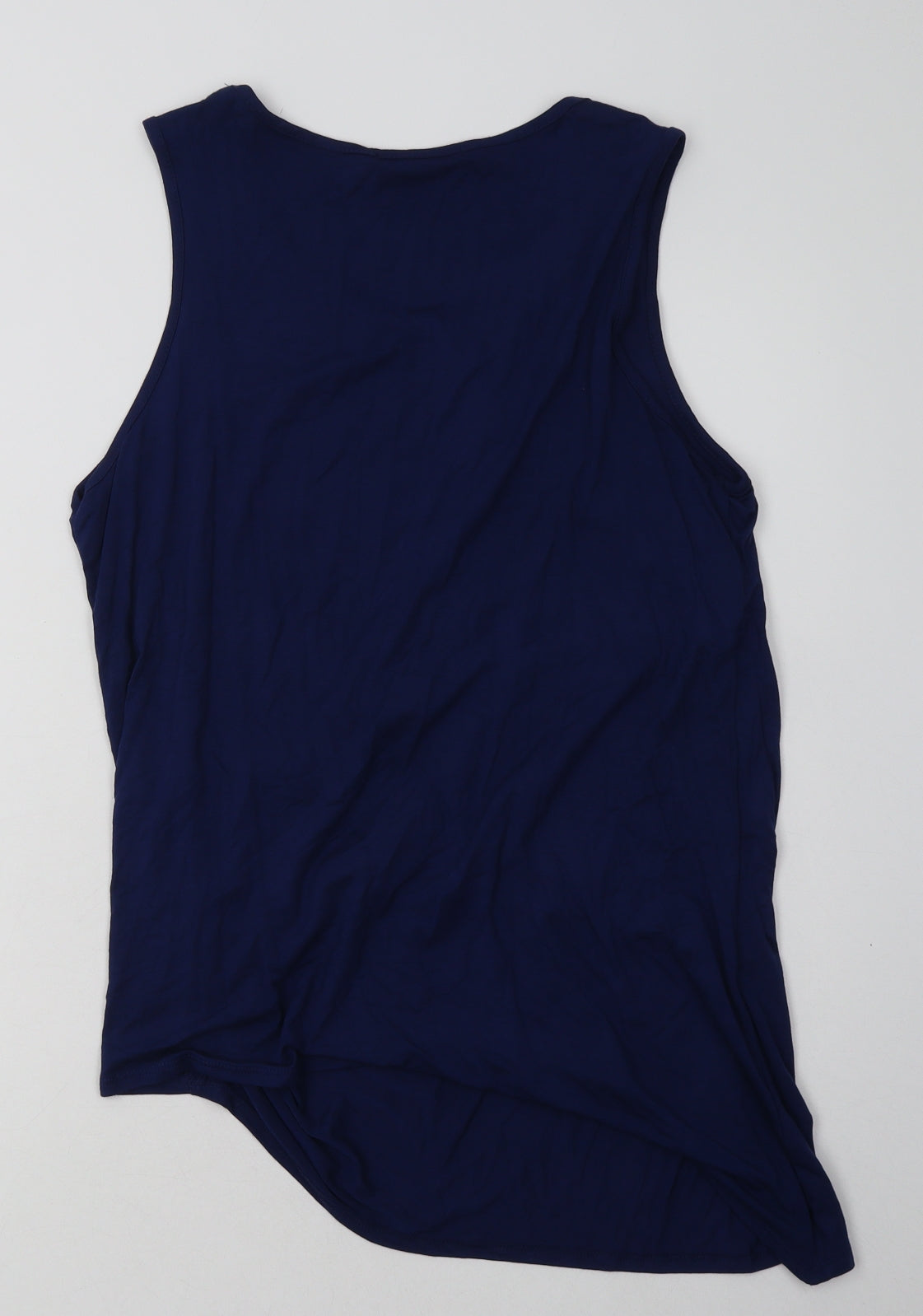 Harlowe & Graham Womens Blue  Viscose Basic Tank Size L Scoop Neck