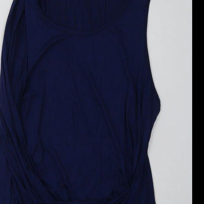 Harlowe & Graham Womens Blue  Viscose Basic Tank Size L Scoop Neck