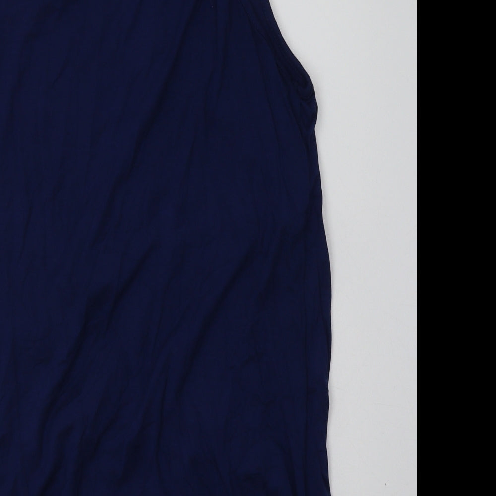 Harlowe & Graham Womens Blue  Viscose Basic Tank Size L Scoop Neck