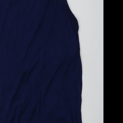 Harlowe & Graham Womens Blue  Viscose Basic Tank Size L Scoop Neck
