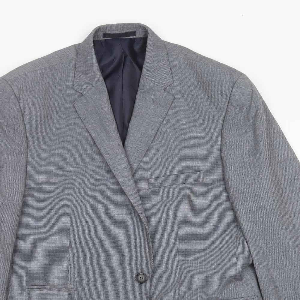 Mens UK Size 42 Burton Regular Grey Suit Jacket