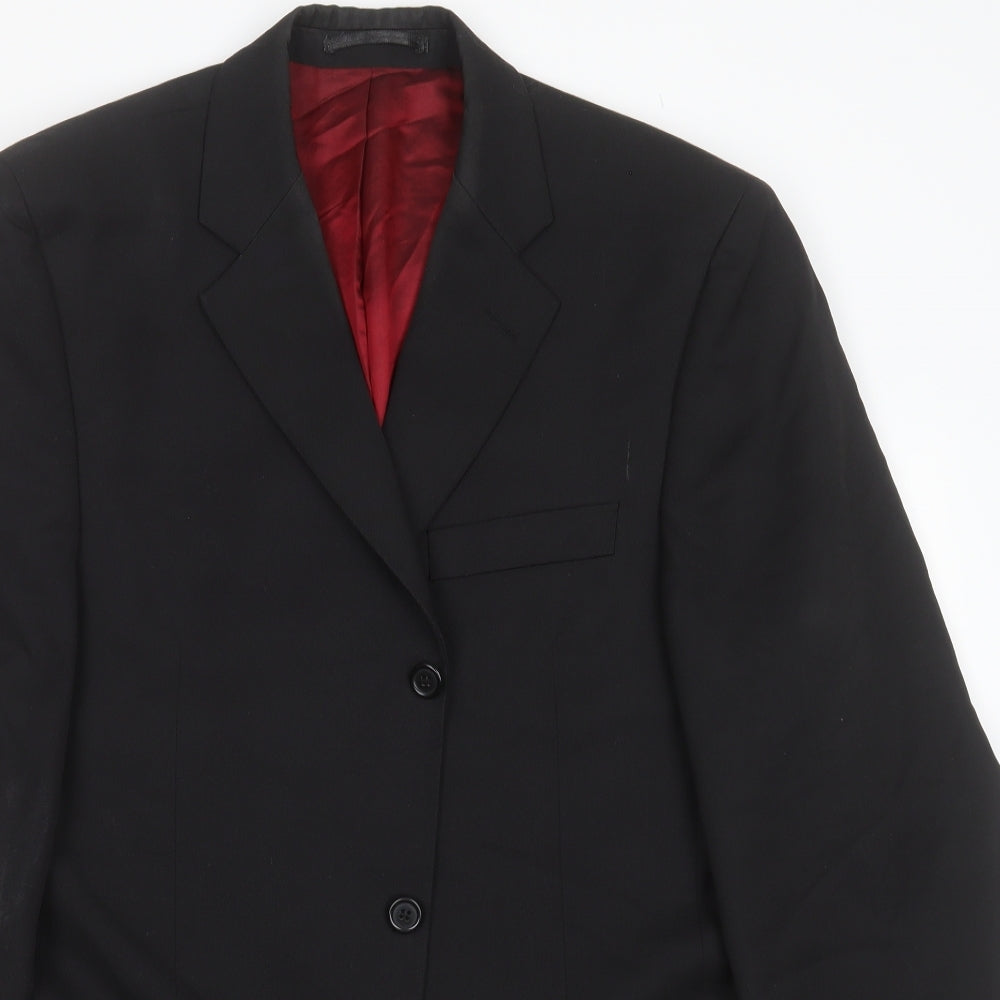 Mens UK Size 40 Charlton Gray Regular Black Suit Jacket
