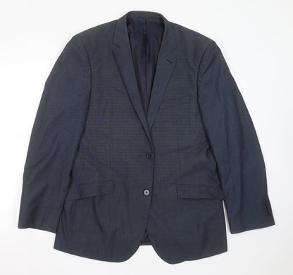 F&F Mens Blue  Polyester Jacket Suit Jacket Size 42