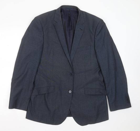 F&F Mens Blue  Polyester Jacket Suit Jacket Size 42
