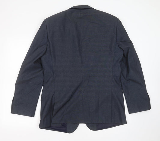 F&F Mens Blue  Polyester Jacket Suit Jacket Size 42