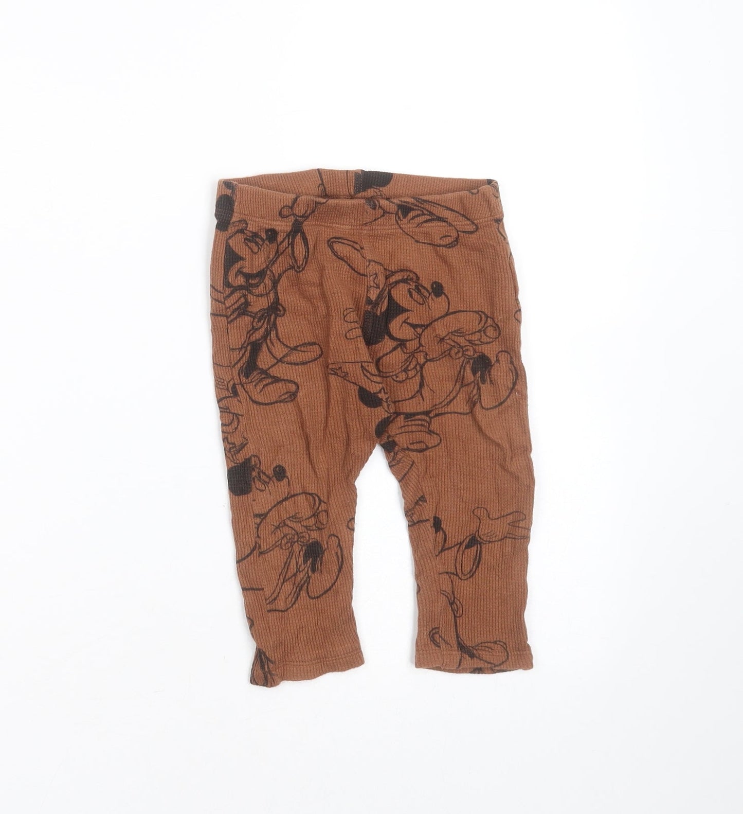 Zara Baby Brown  Cotton  Leggings Size 12-18 Months   - Mickey mouse