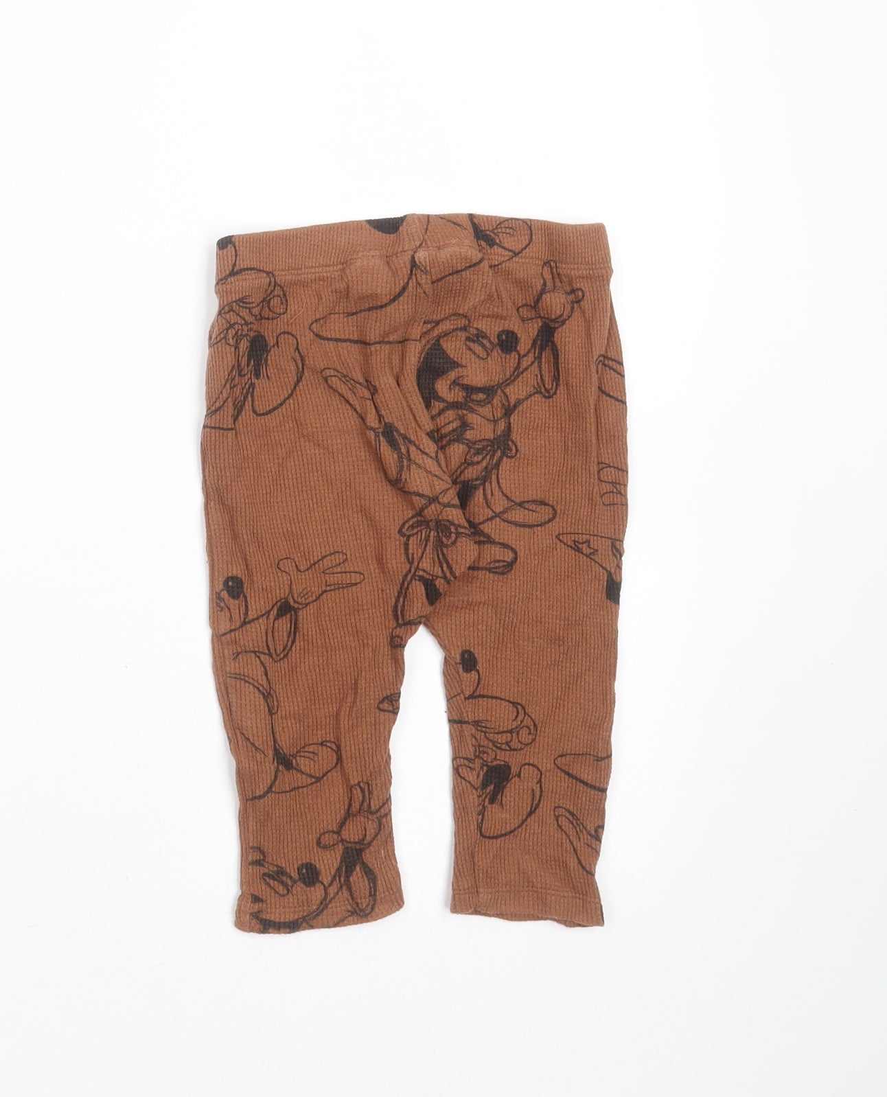 Zara Baby Brown  Cotton  Leggings Size 12-18 Months   - Mickey mouse
